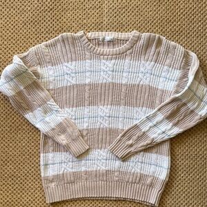 Christian Dior Beige and White Striped Sweater